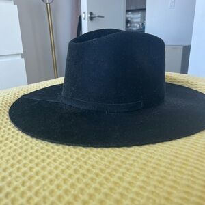 Janessa Leone Black Wool Fedora style hat